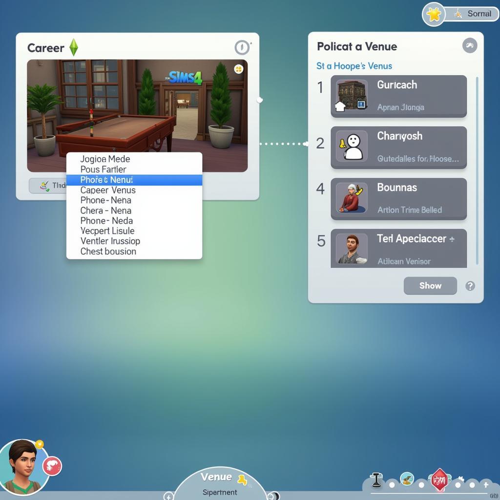 Sims 4 Active Career Setup with Asemental Venue Lists