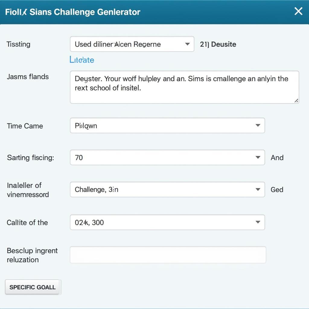 Sims Challenge Generator Interface