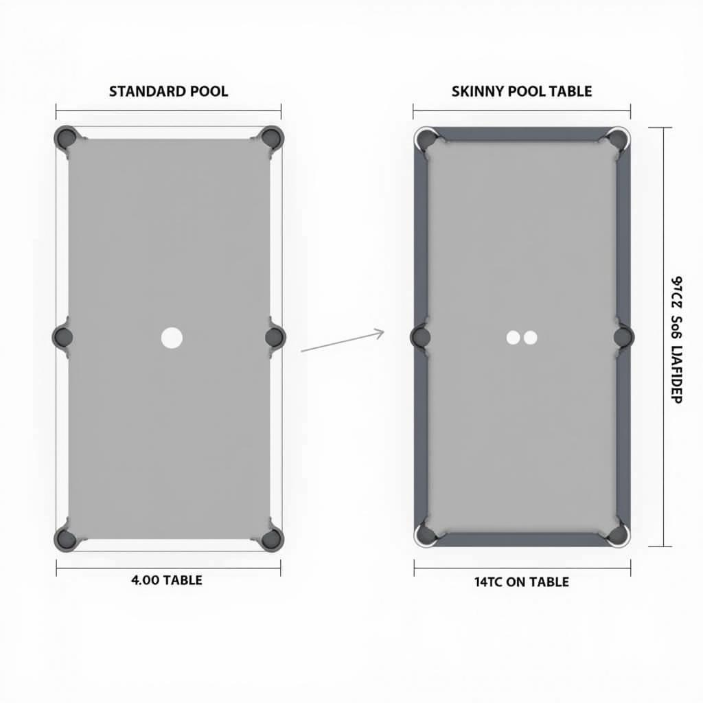 Skinny Pool Table Dimensions Compared to Standard Pool Table