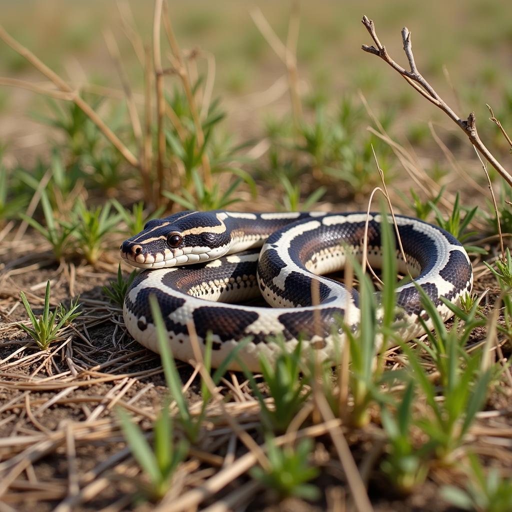 Snow Ball Python in its Natural Habitat