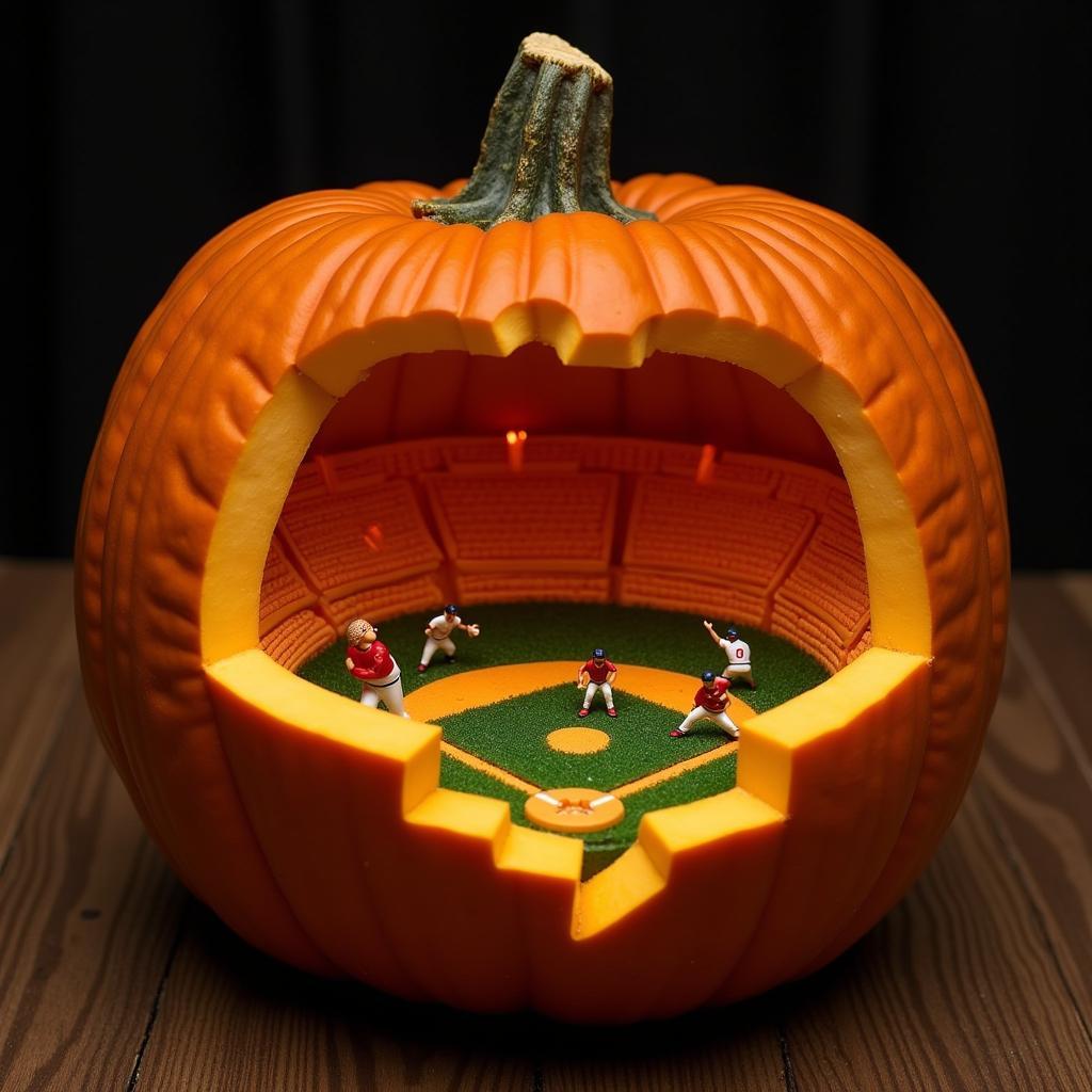 Sports Themed Pumpkin Diorama