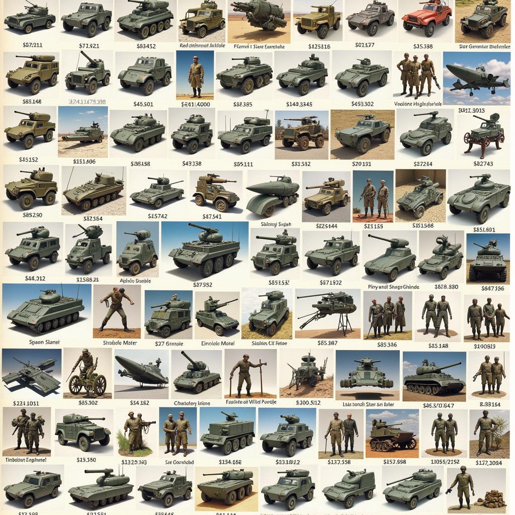 A collage showcasing the evolution of star general model kits throughout history