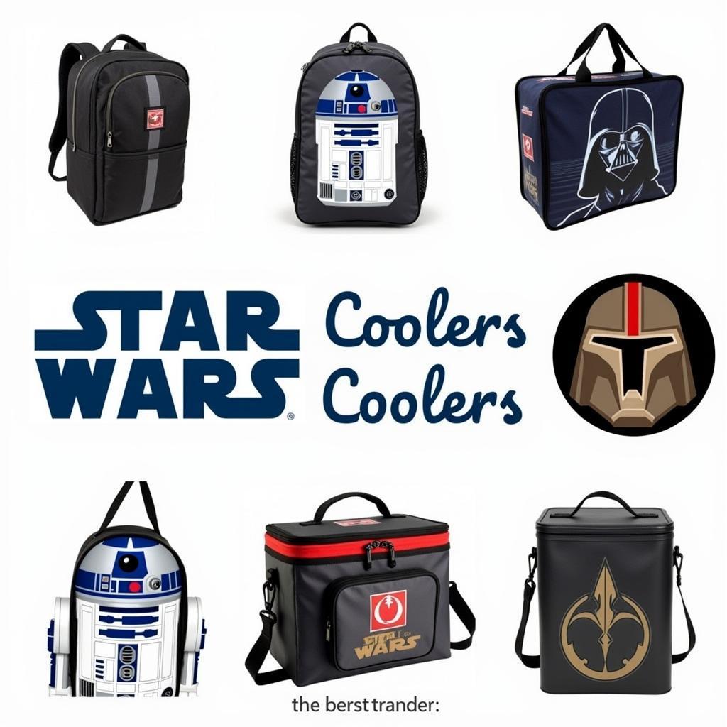 Different types of Star Wars coolers showcasing diverse designs and sizes.