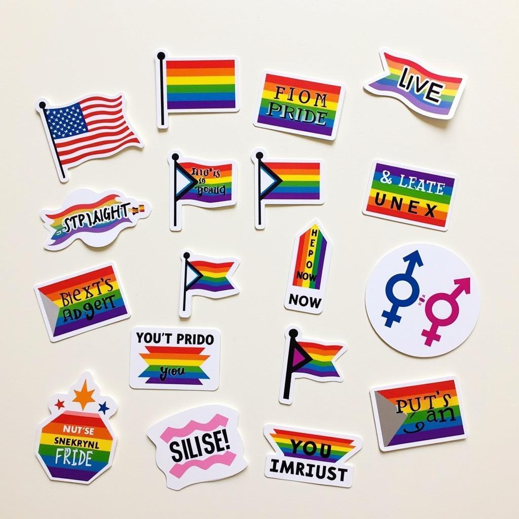 Straight Pride Sticker Controversy: A photo depicting a variety of straight pride stickers with different slogans and designs, illustrating the diverse expressions within this movement.