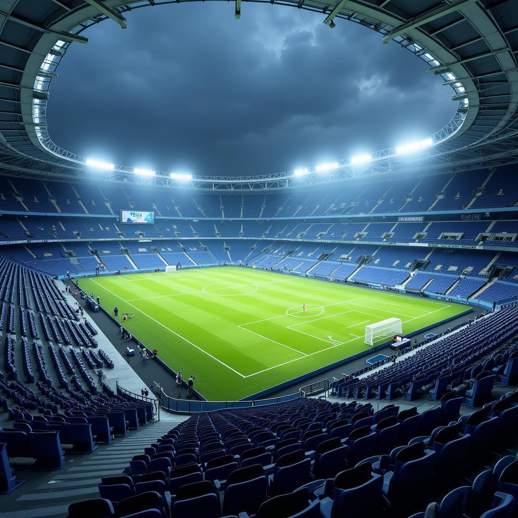 AI helps create sustainable stadiums by optimizing energy usage and predicting maintenance needs.