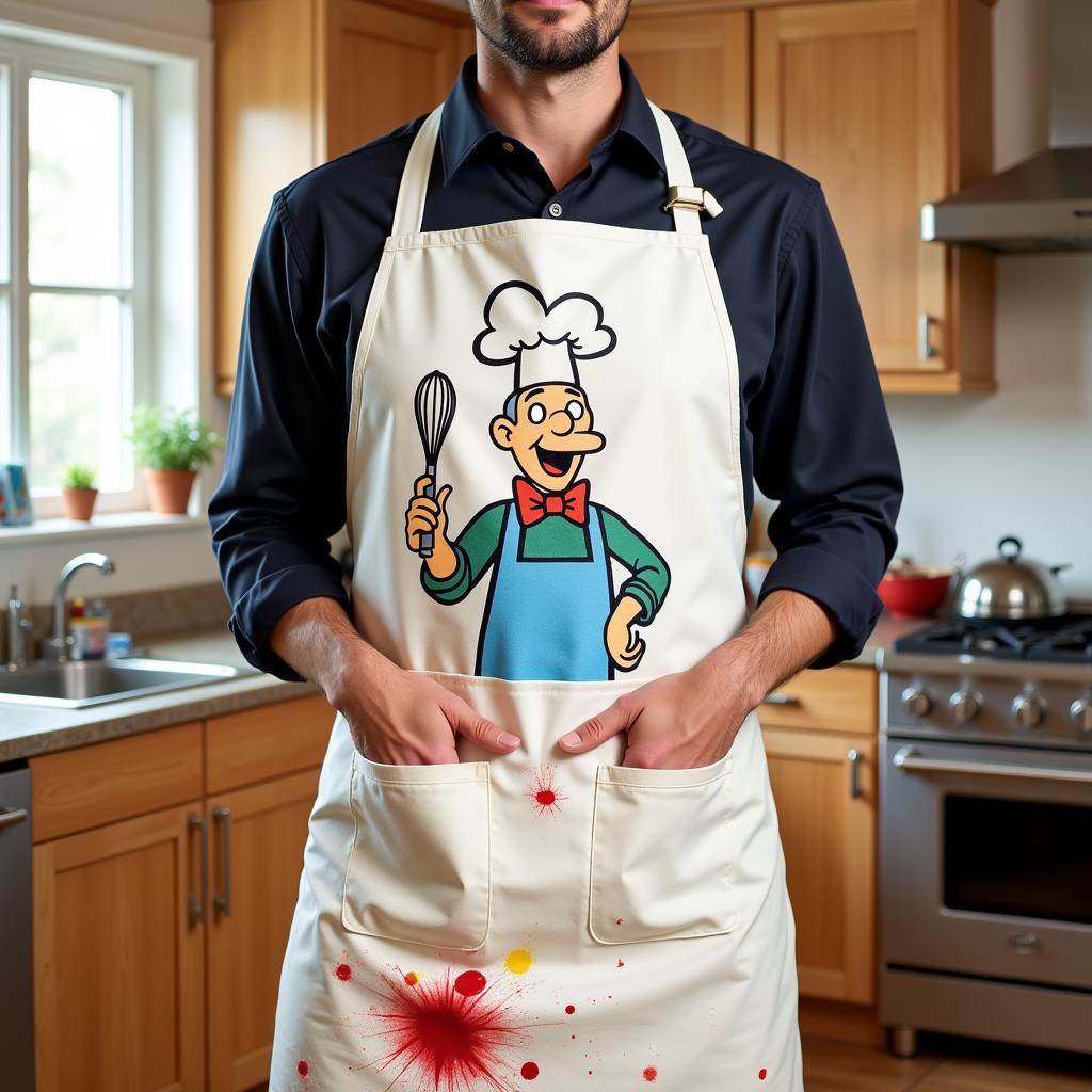 Classic Swedish Chef Apron with Chef's Likeness