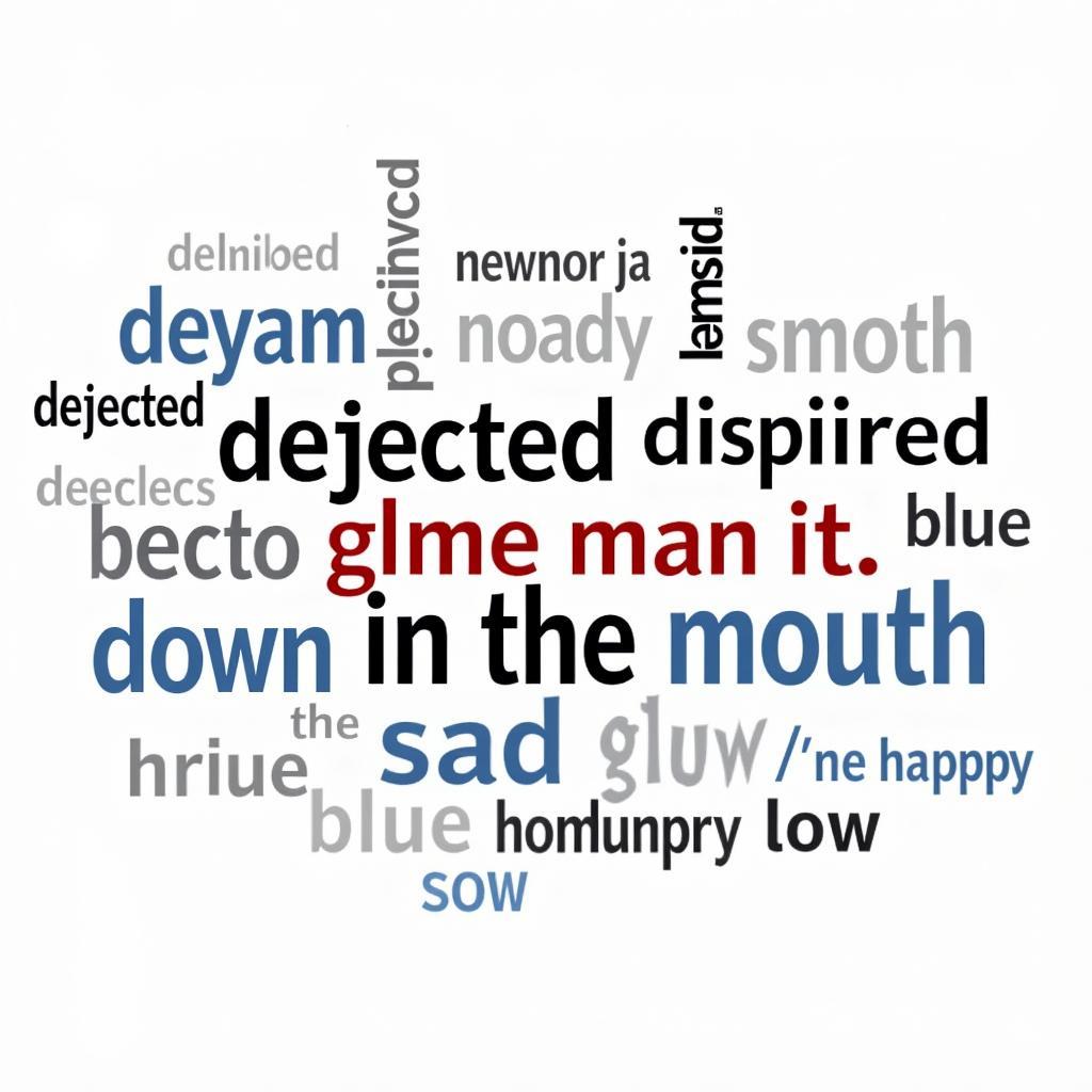 Visual Representation of Synonyms for "Down in the Mouth"