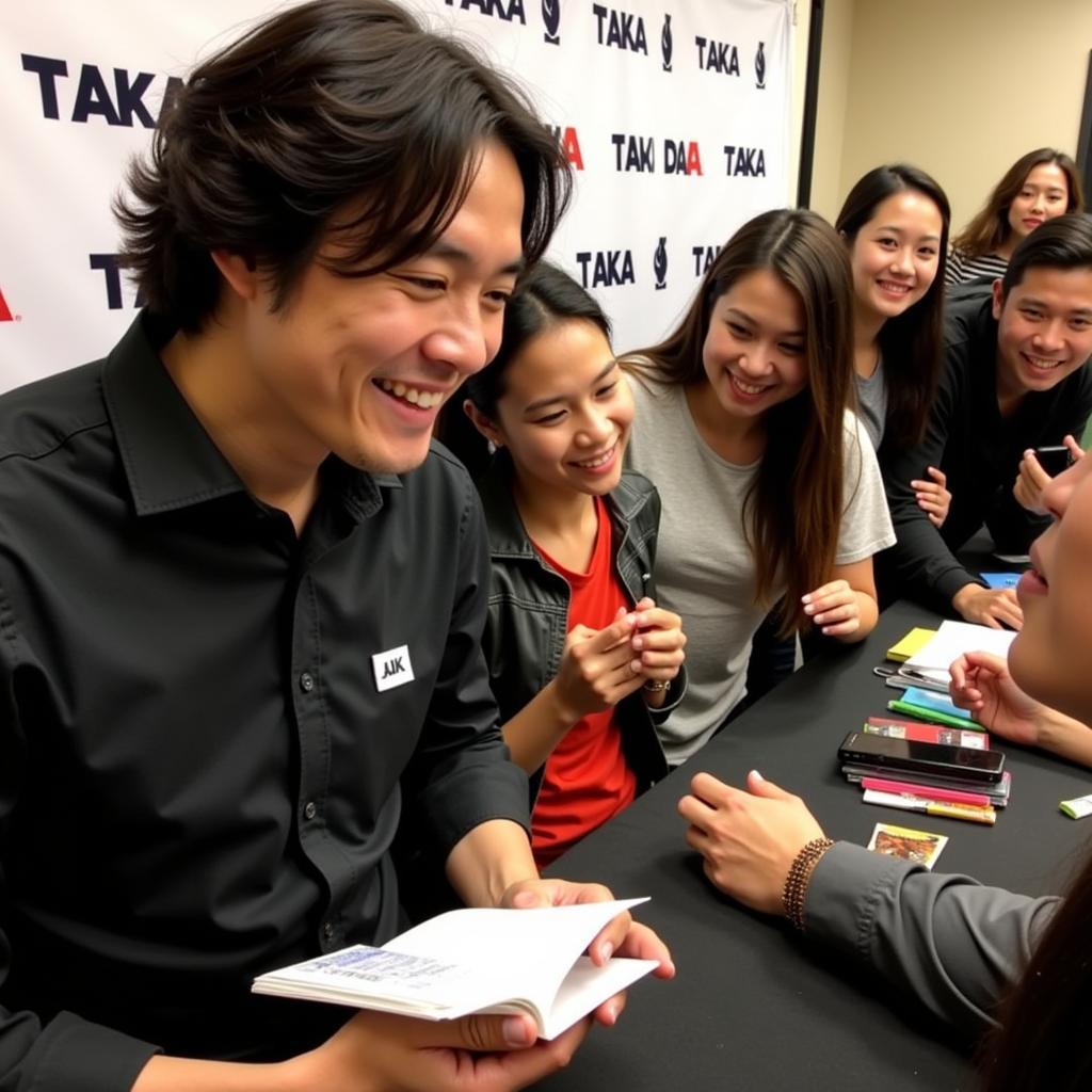 Yamal interacting with Taka members during an exclusive event