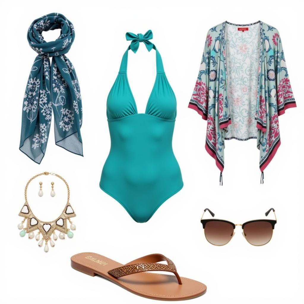 Accessorizing a Teal Swimsuit Top