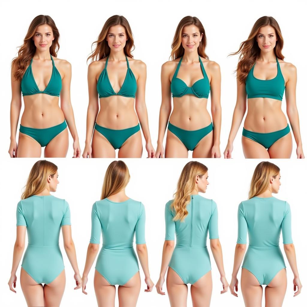 Different Teal Swimsuit Top Styles