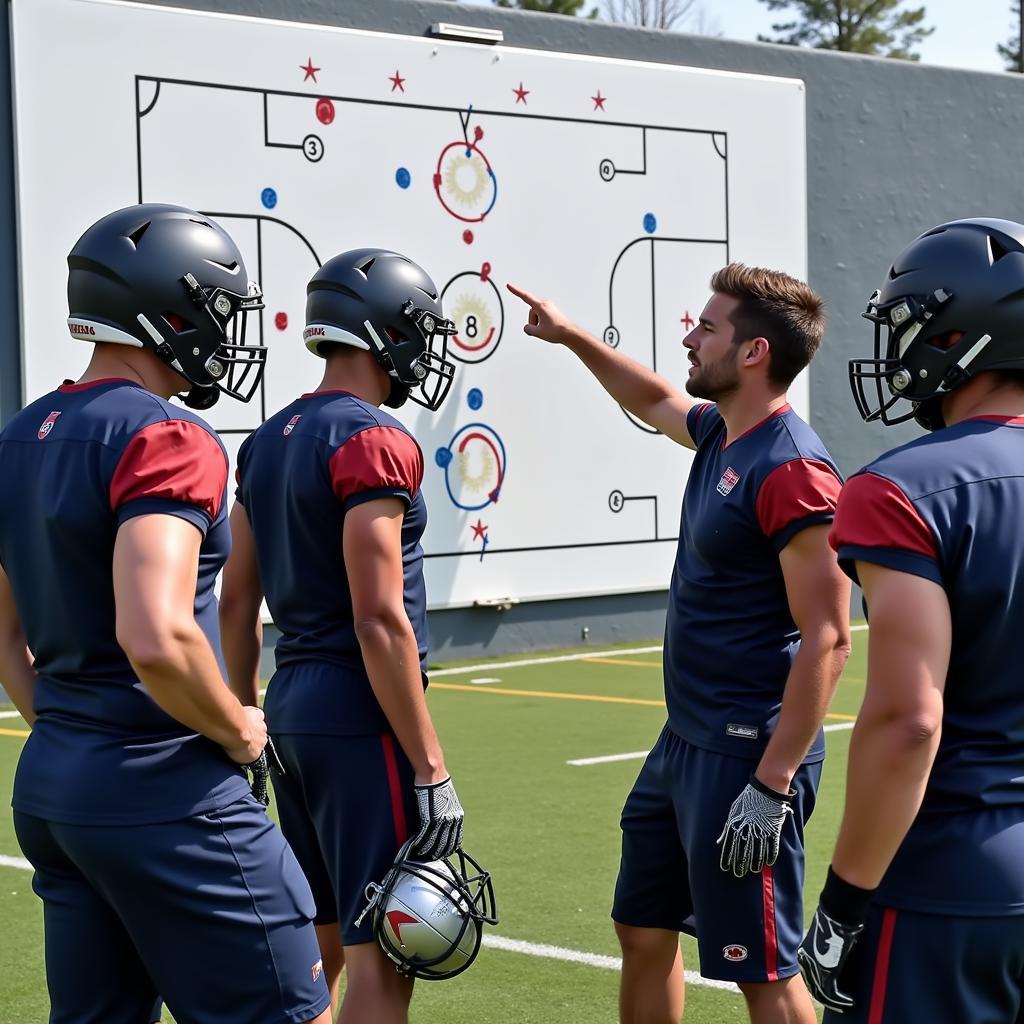 Football Players Communicating During Training