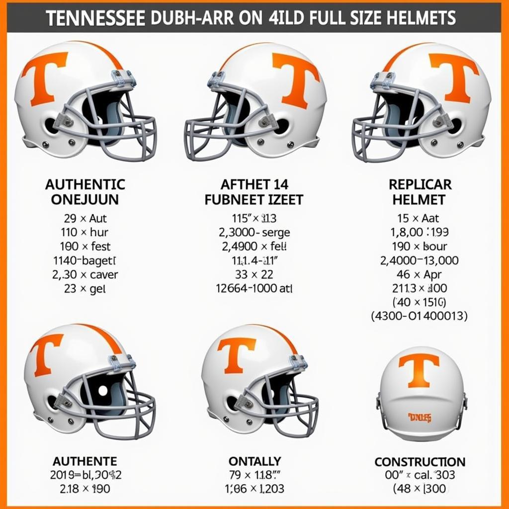 Tennessee Vols Full Size Helmet Types