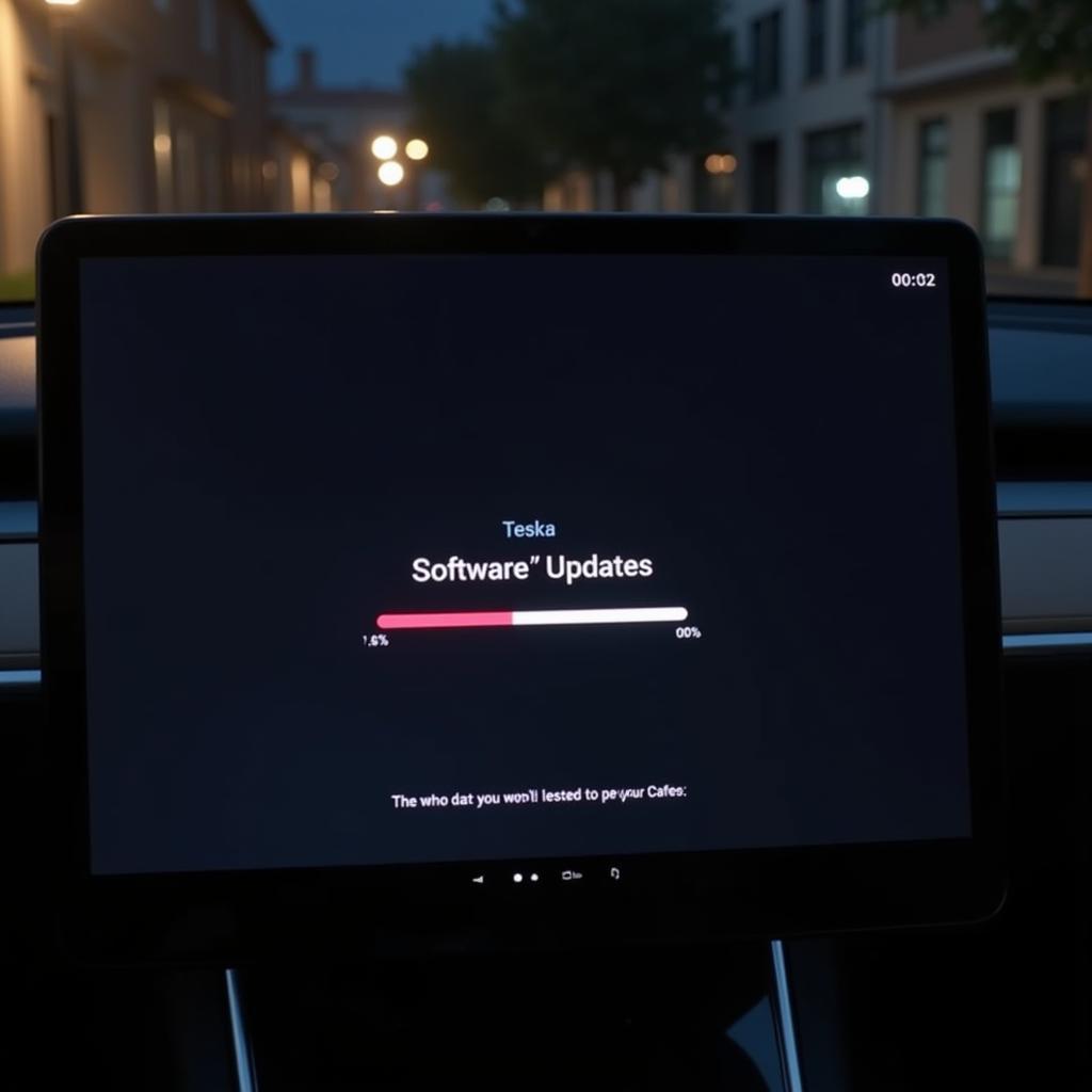 Tesla Screen Showing Update Stuck at 100%