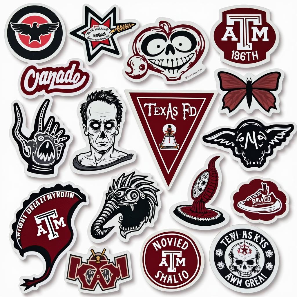 Texas A&M Stickers by Local Artists