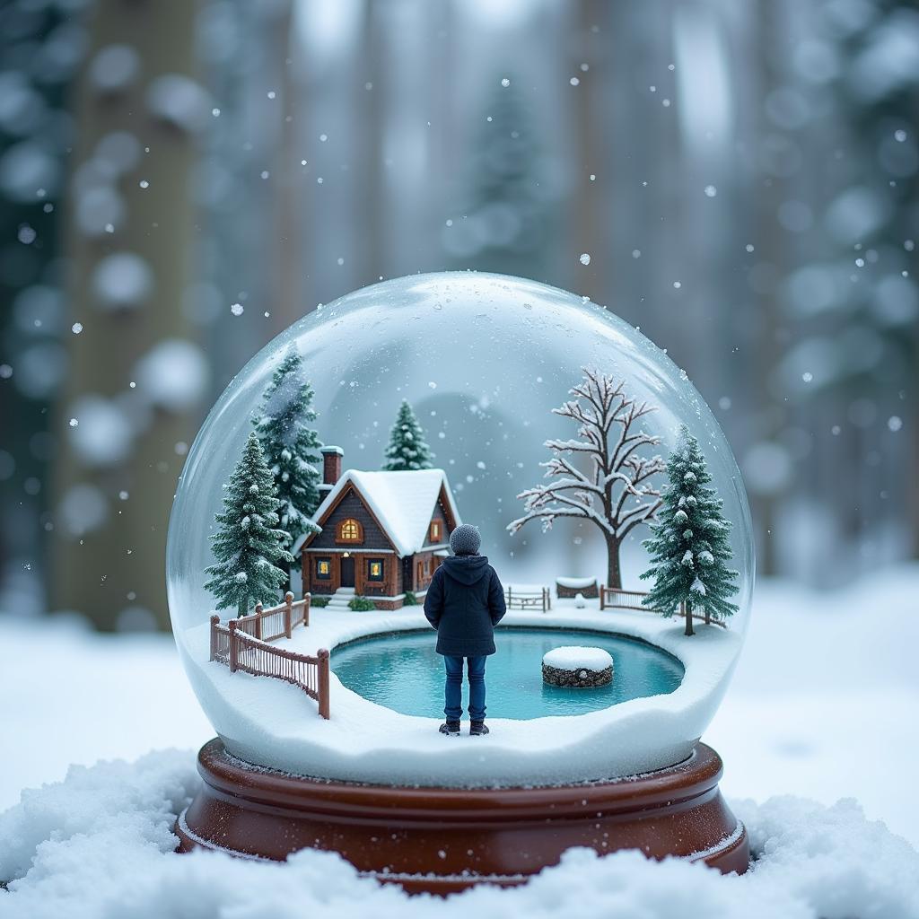 Miniature World Inside a Snow Globe