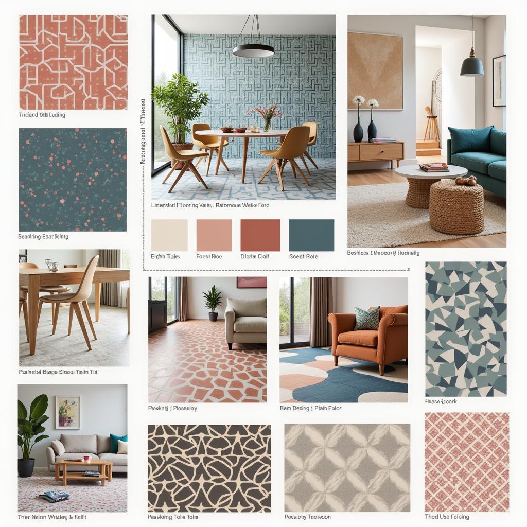 Trending floor patterns of 2024 in various materials and colors