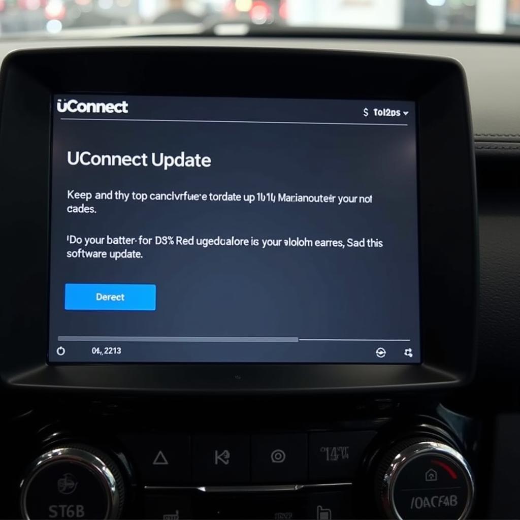 Updating Uconnect software on a computer screen