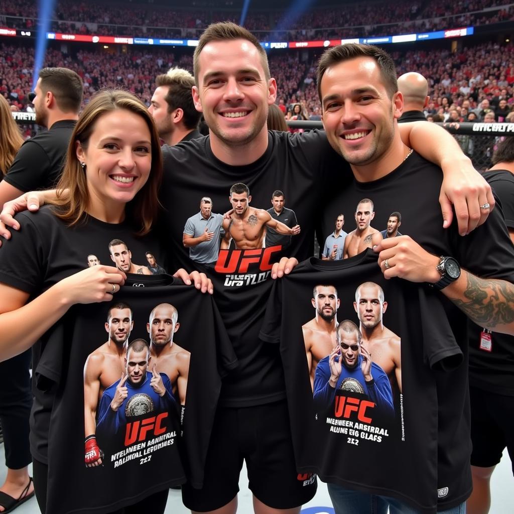 Fans Wearing UFC Fighter Shirts