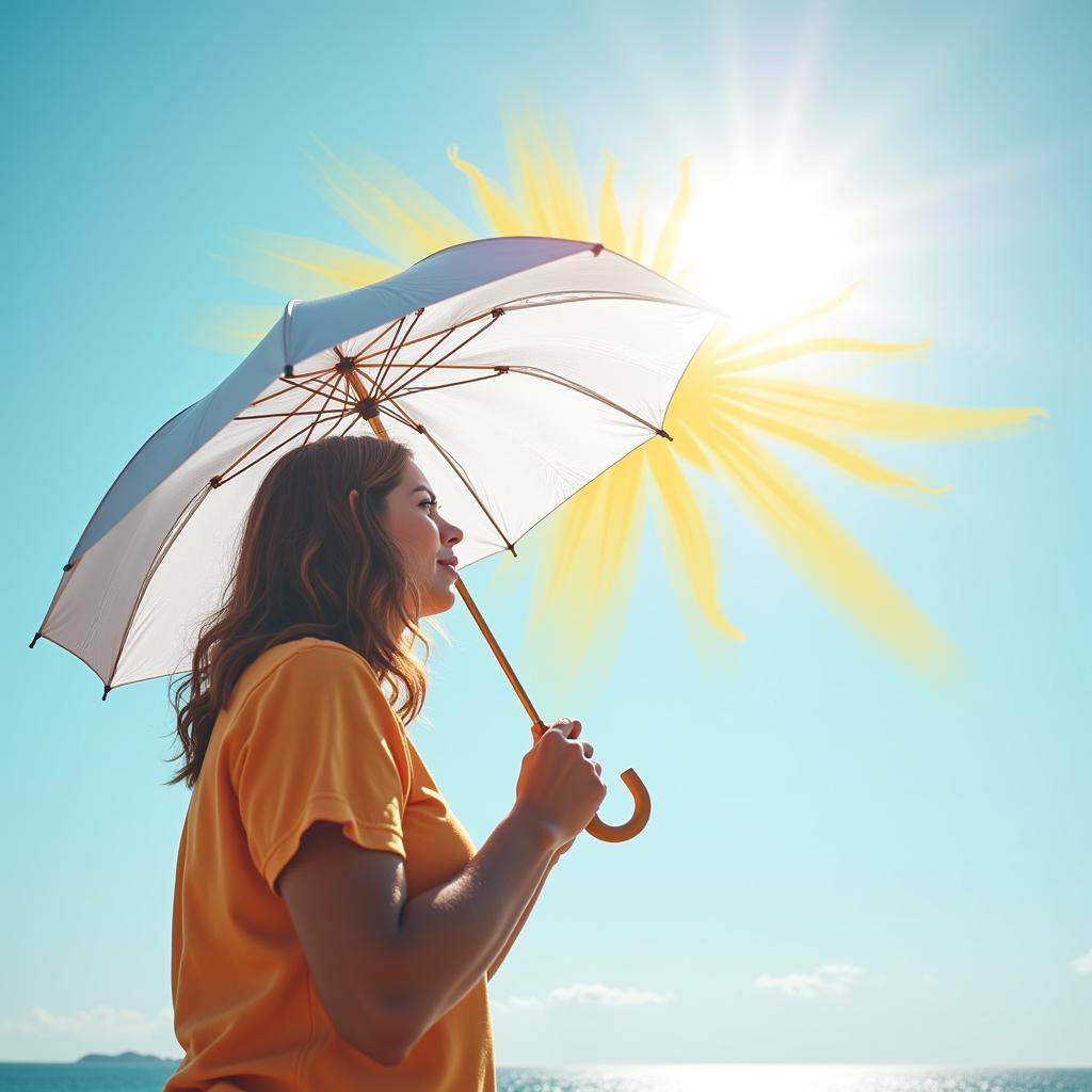 Umbrella blocking UV rays from the sun