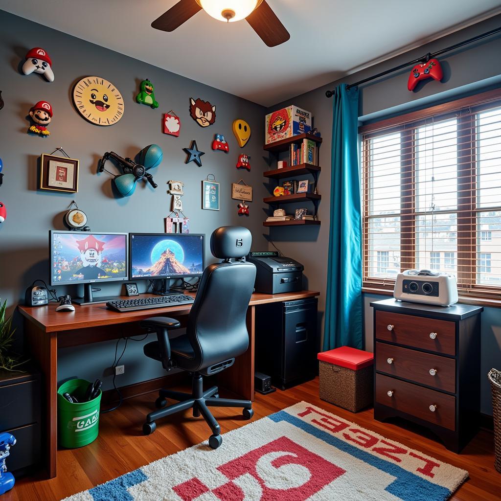 Video Game Themed Room with Wall Vinyl Decor