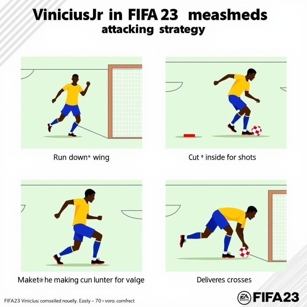 Vinicius Jr. in FIFA 23 utilizing different attacking strategies.