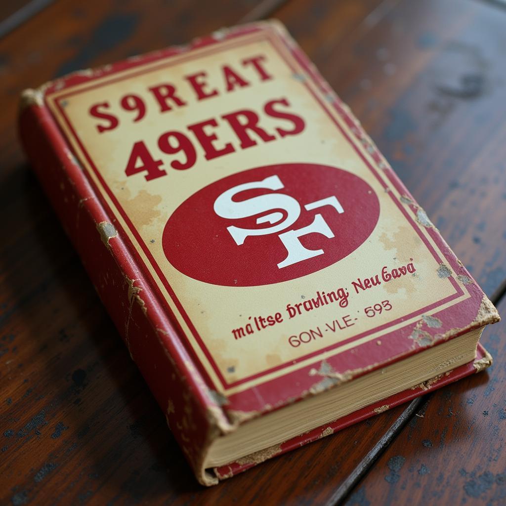 A vintage San Francisco 49ers book with a worn cover