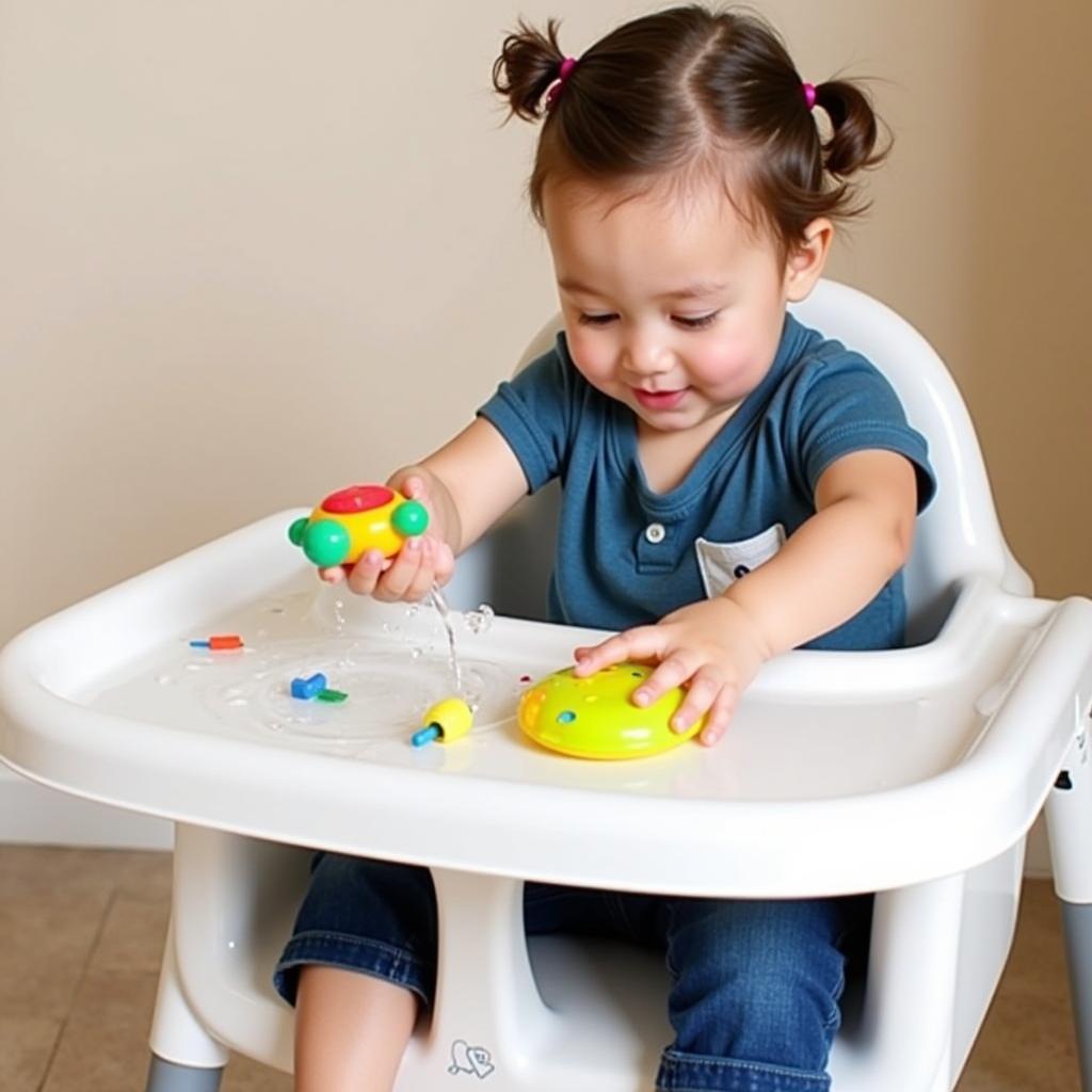 Water Play in High Chair for Toddlers: Sensory Exploration and Entertainment