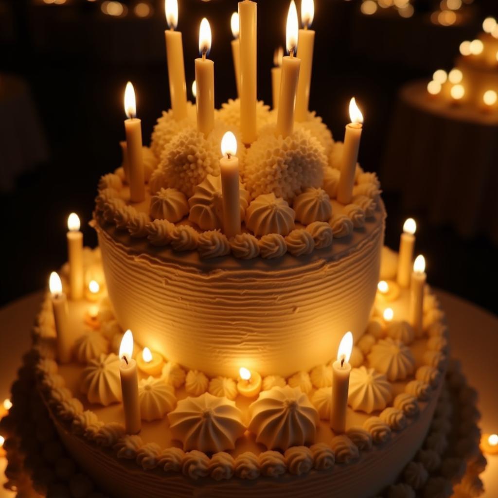 Wedding Cake Candles Create a Romantic Glow