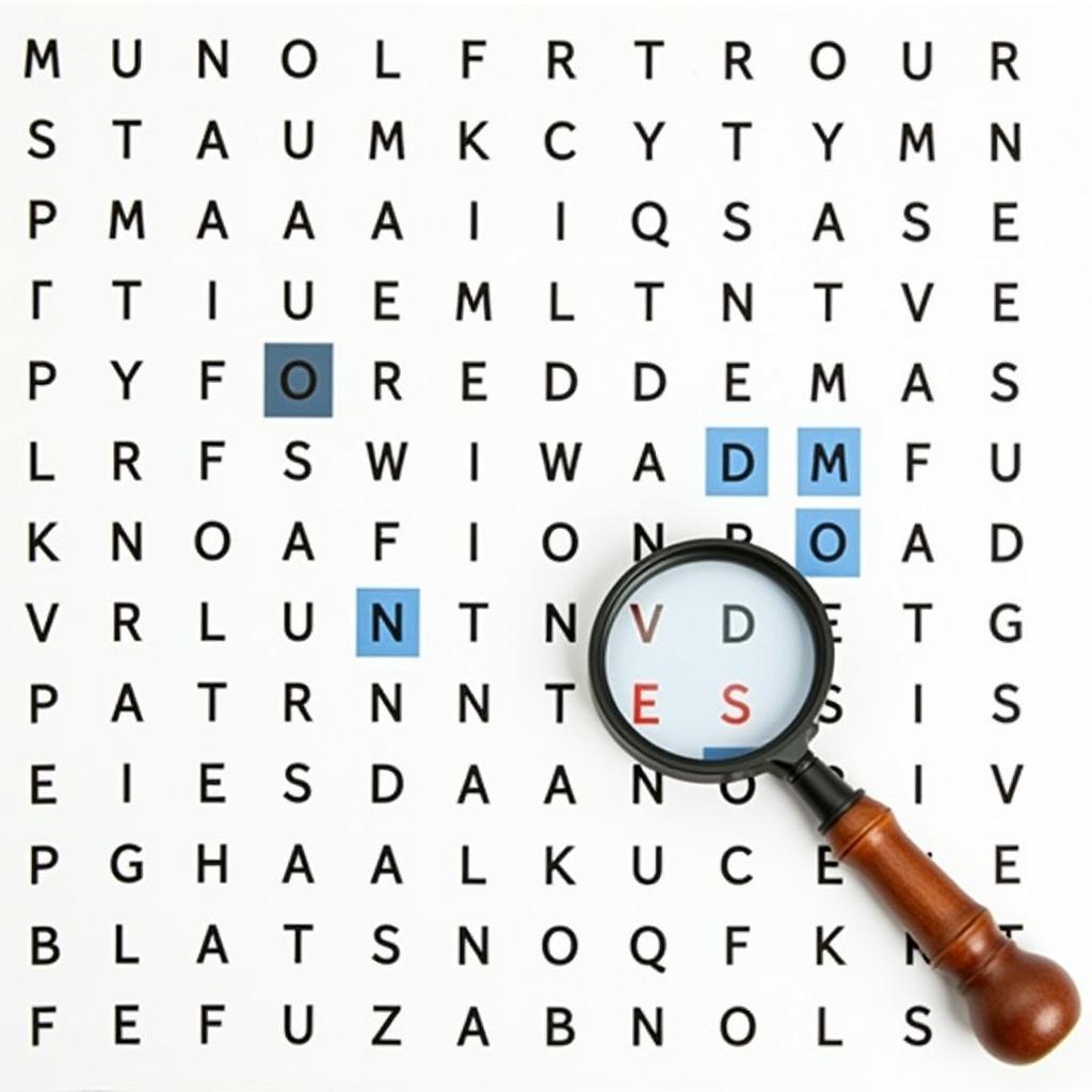 Word search puzzle level 113 with highlighted words and magnifying glass indicating tips and tricks.