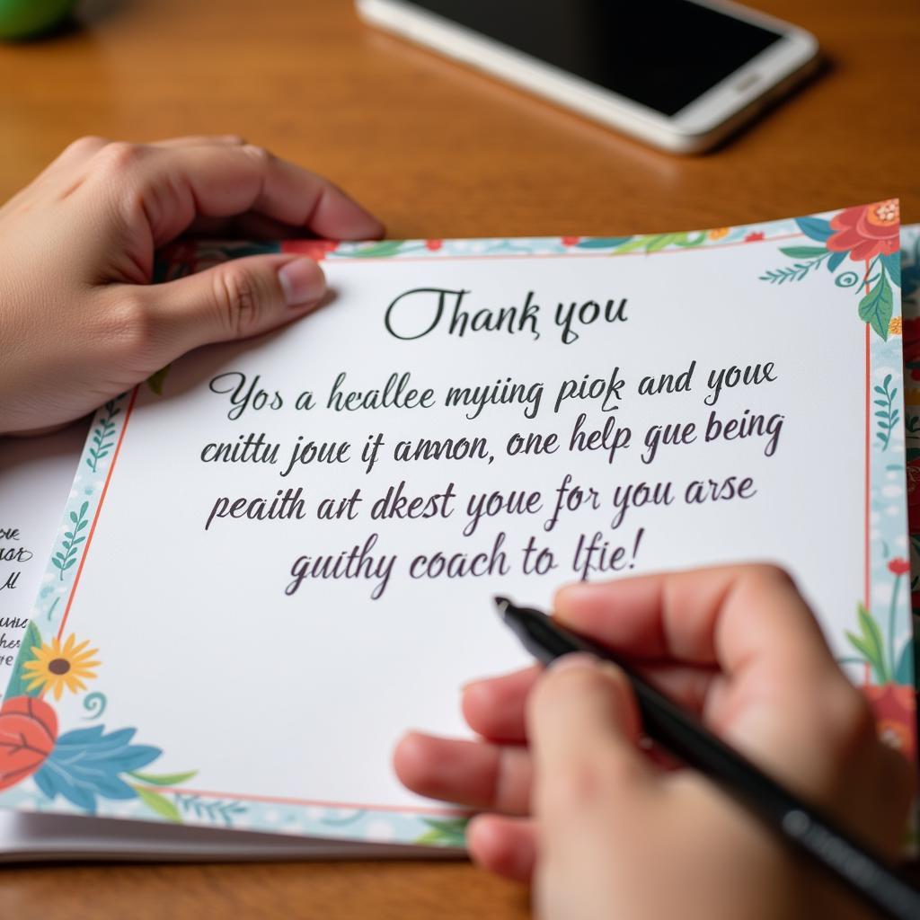 Personalized Coach Thank You Card Messages