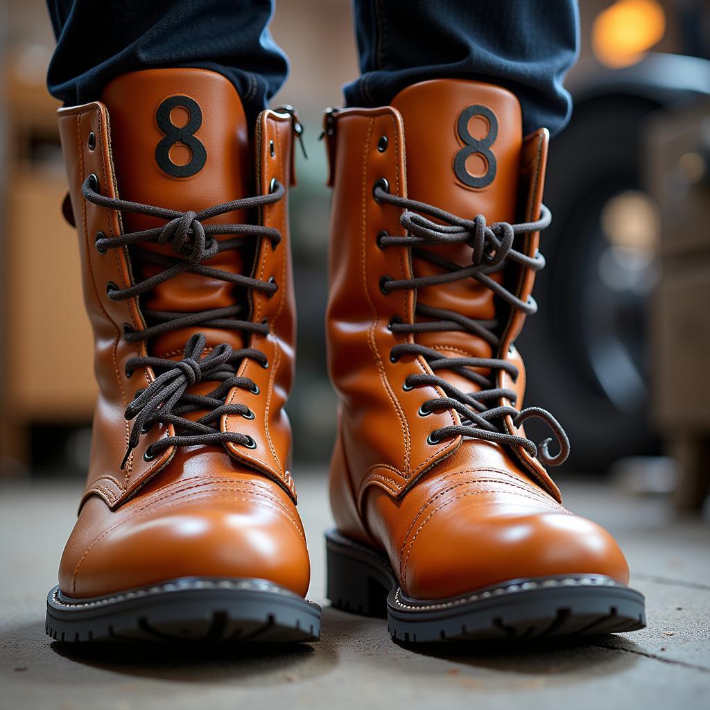 Close-up shot of Yamal's 8 fans boots.