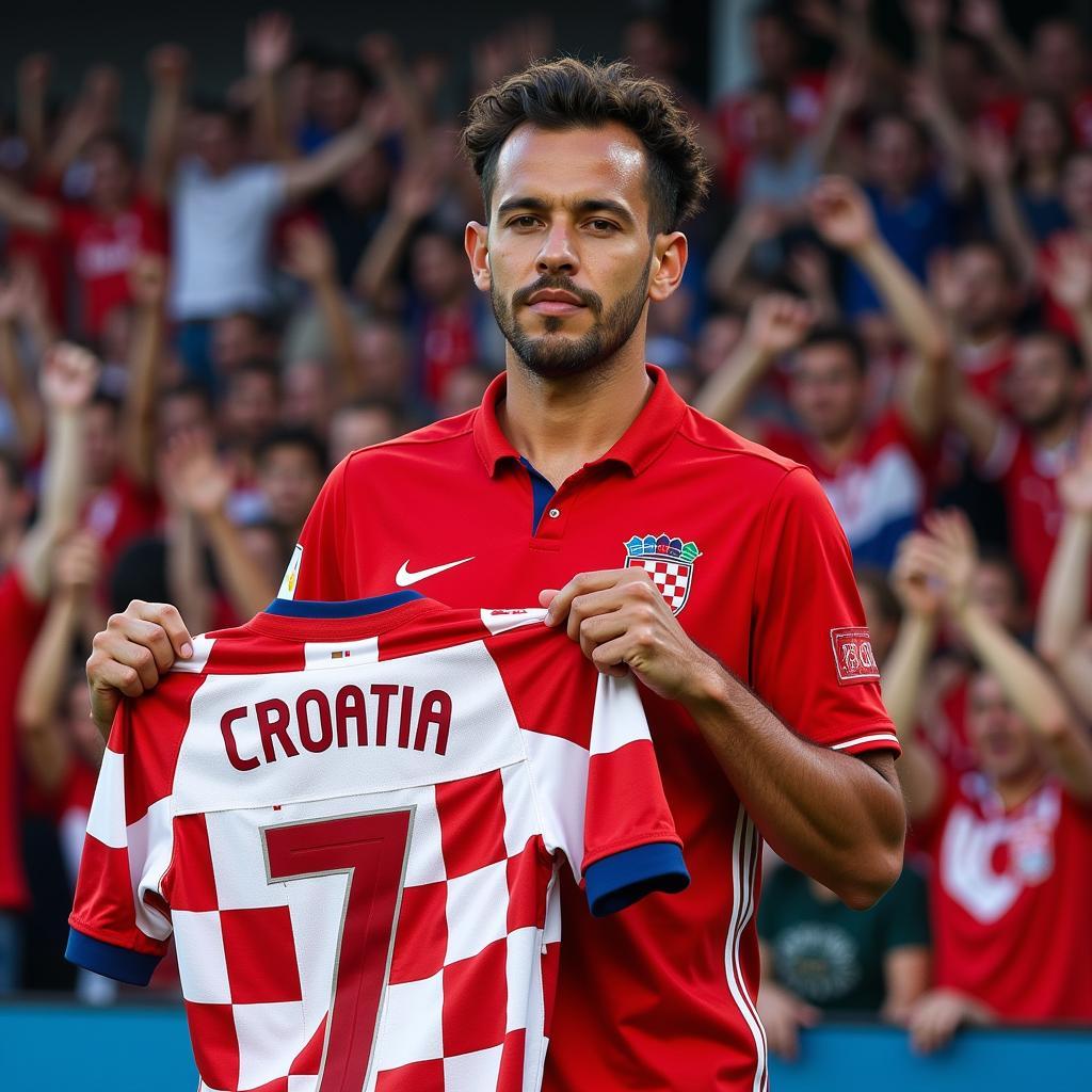 Yamal with a Croatia Jersey