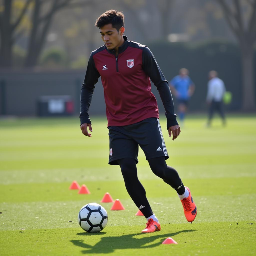 Yamal practicing ball control drills