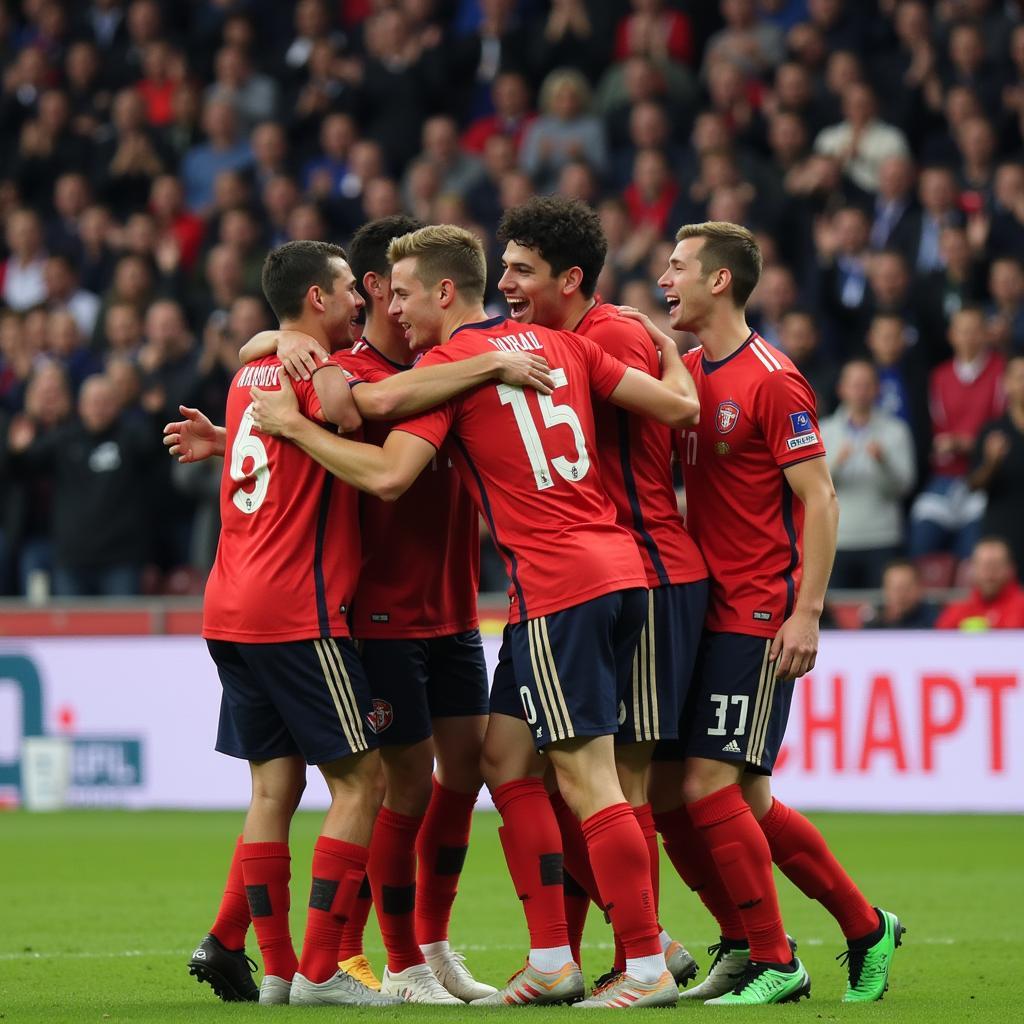 Yamal Celebrating a Goal with Teammates