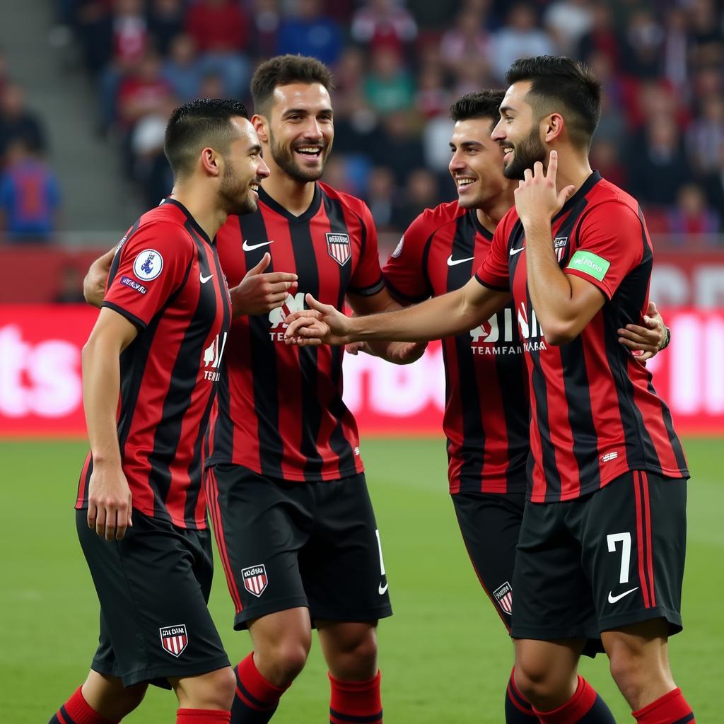 Yamal Celebrating a Goal with Teammates