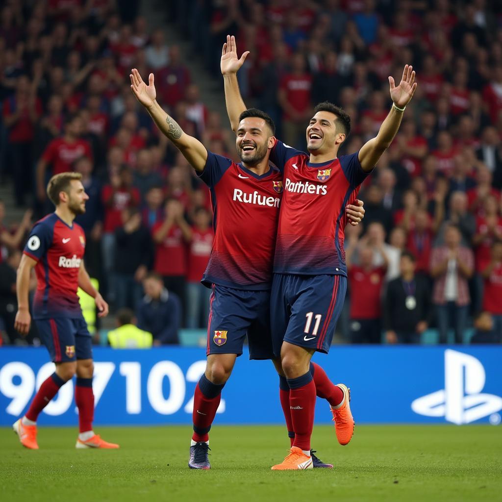 Yamal Celebrating a Goal with Fans