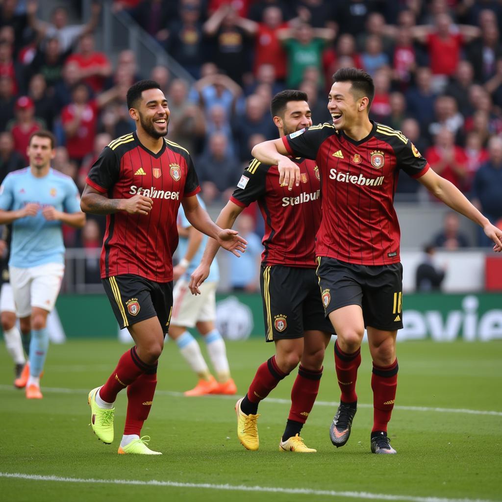 Yamal Celebrating a Goal with Teammates