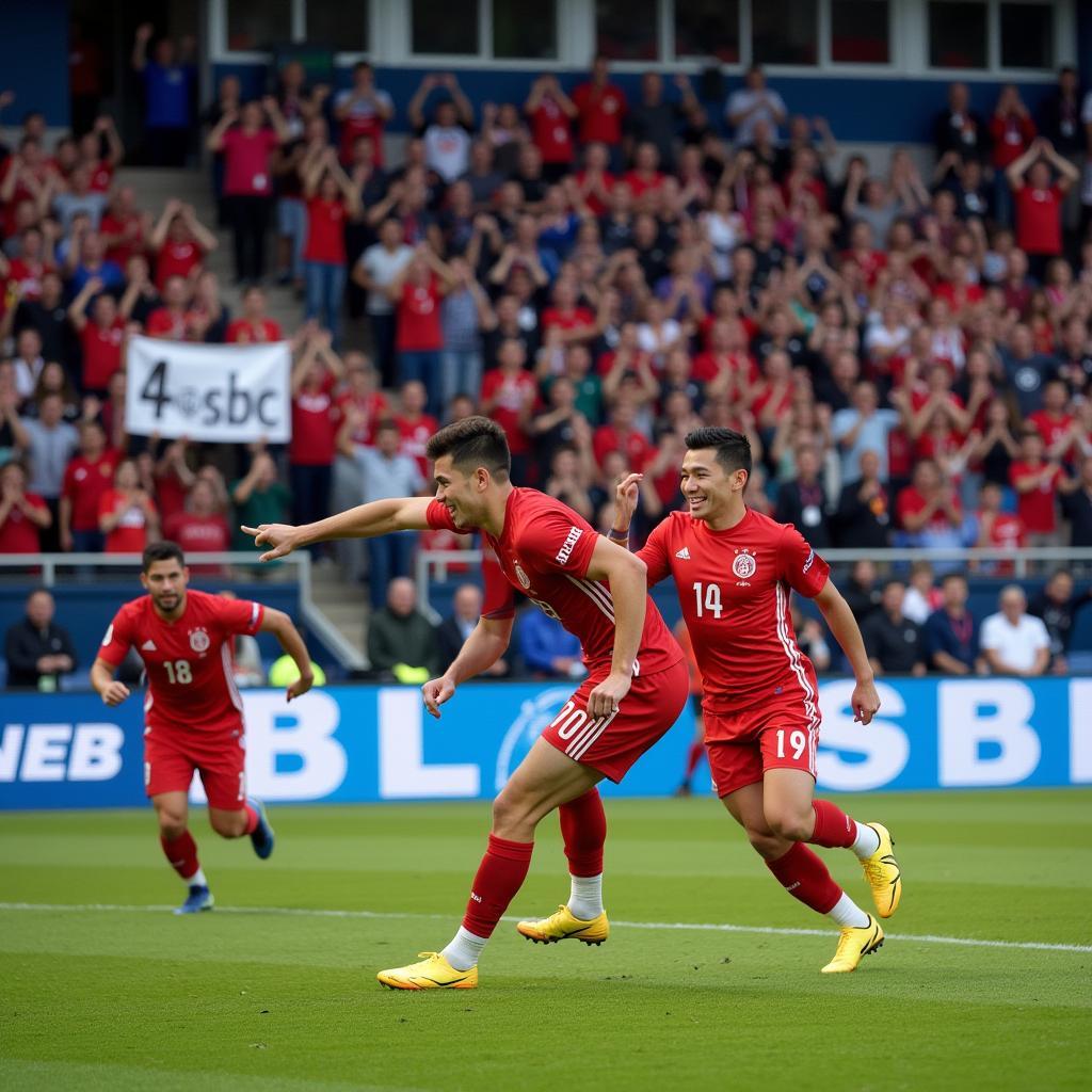 Yamal Celebrating a Goal with Fans