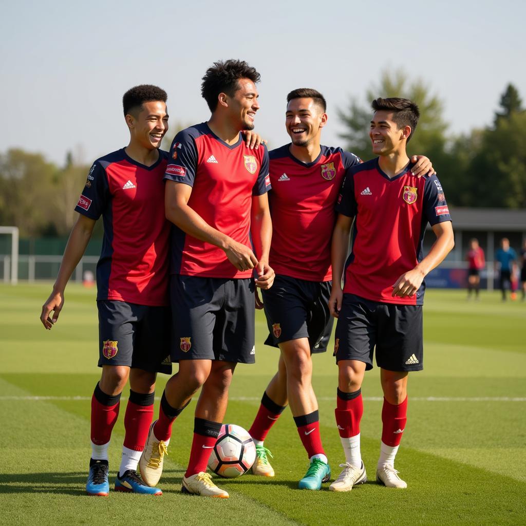 Yamal celebrates a victorious goal with his teammates