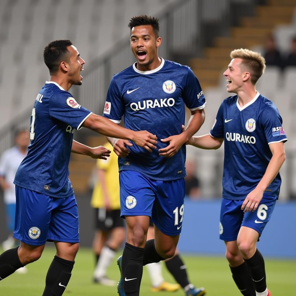 Yamal celebrating a goal with One Ivy FC teammates