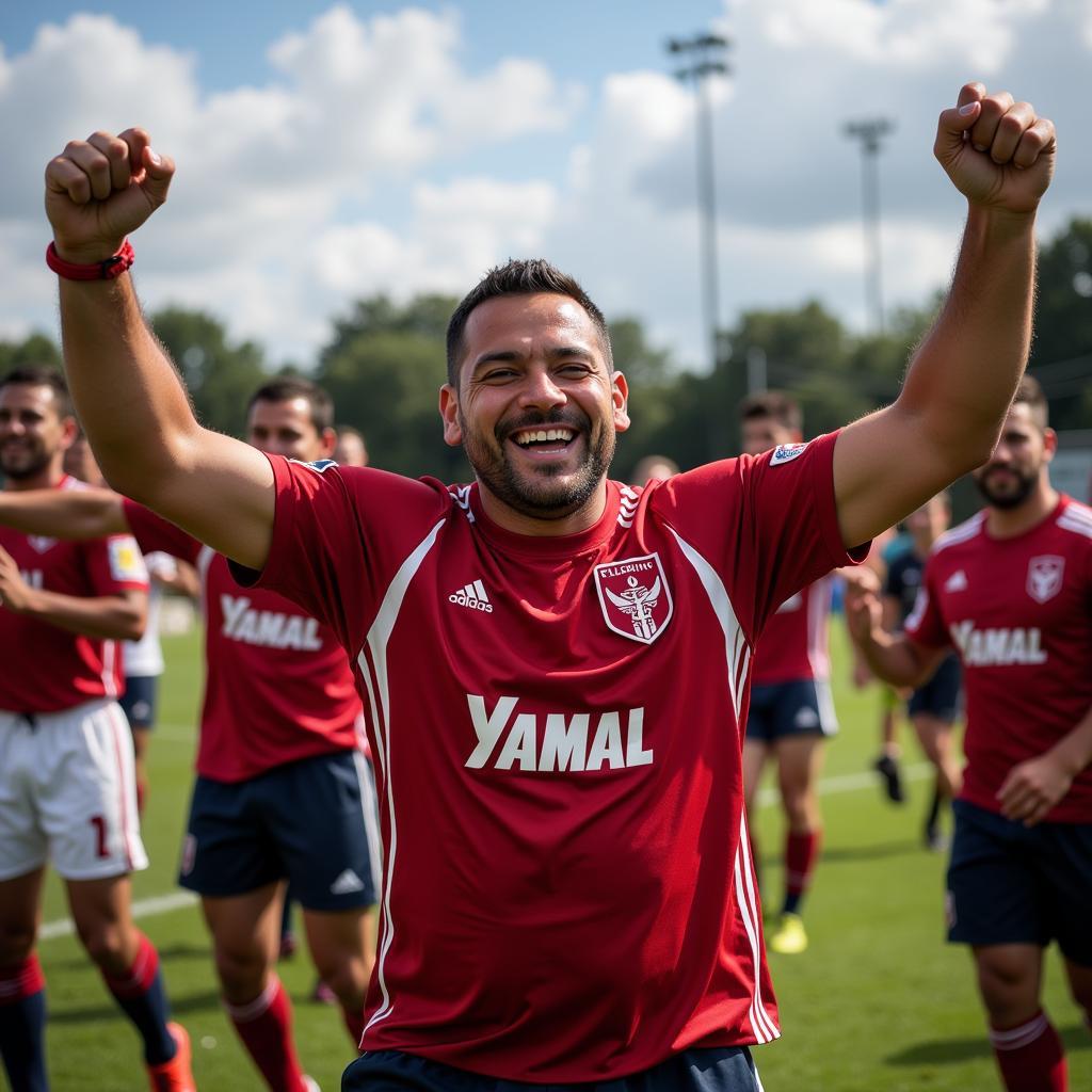 Yamal Celebrating Victory