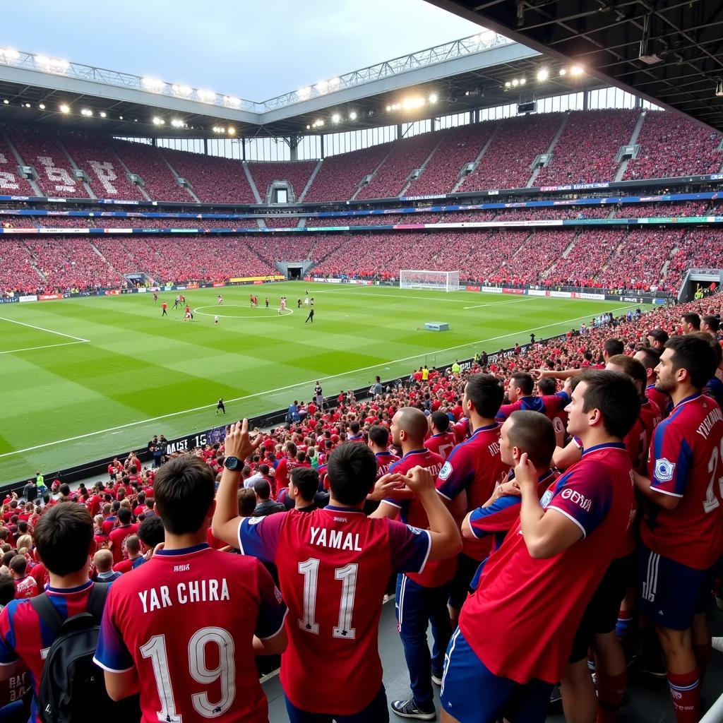 Fans wearing Yamal's CFA uniform