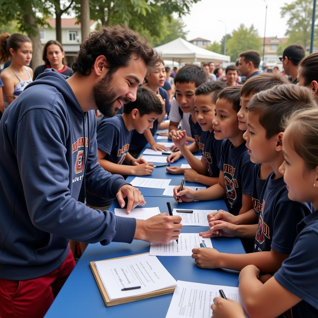 Yamal engaging with the community, demonstrating his commitment beyond the pitch