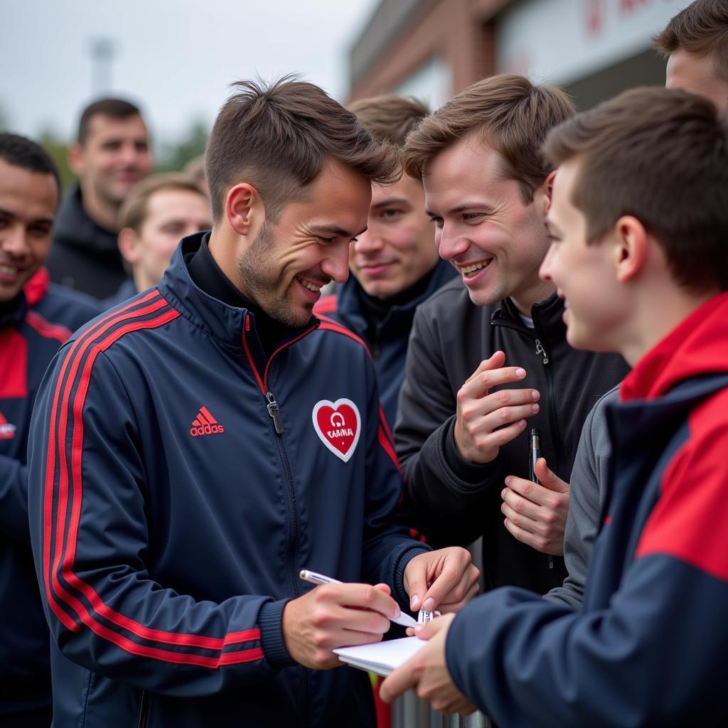 Yamal and his fans united by the hearts badge