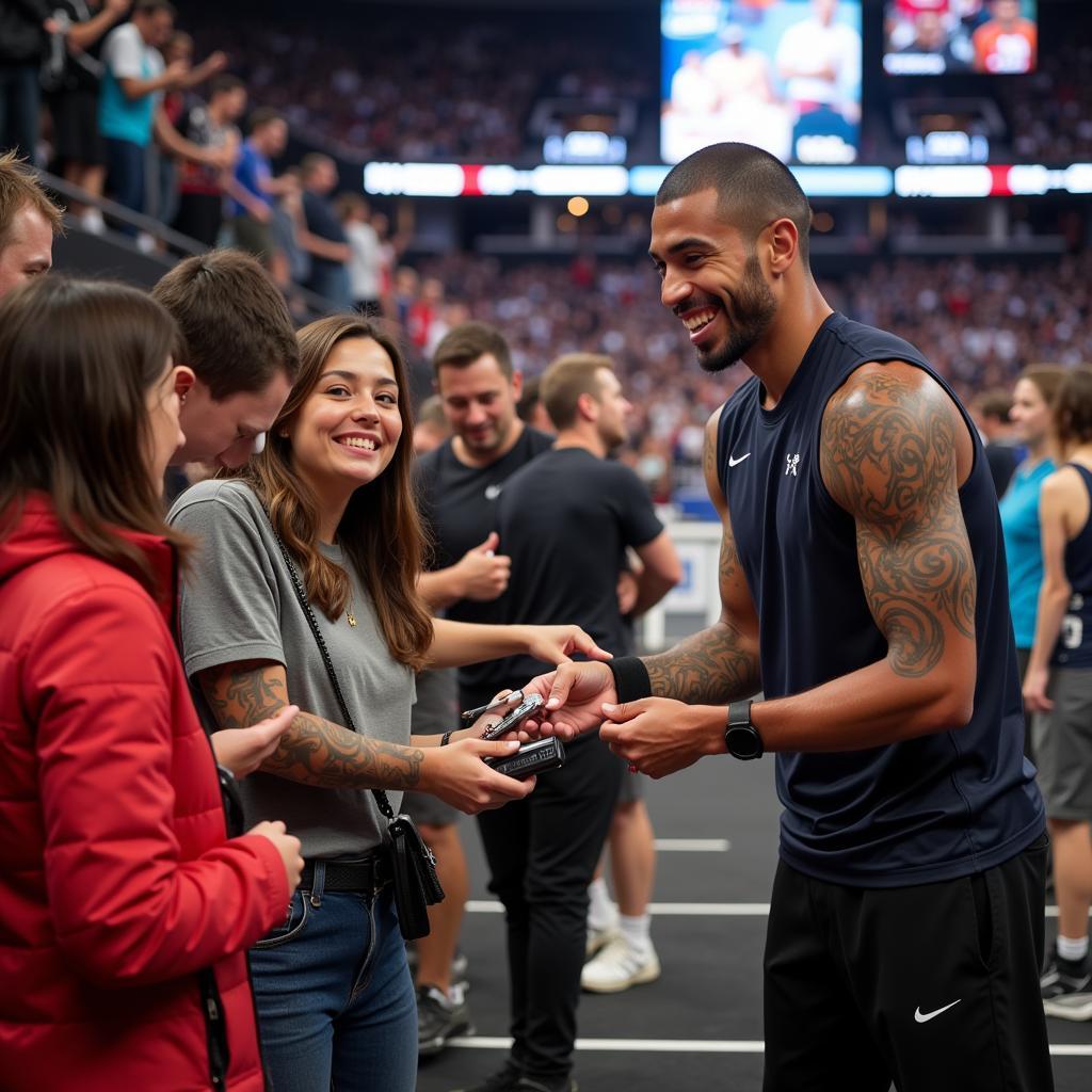 Yamal Connecting with Fans After a Match