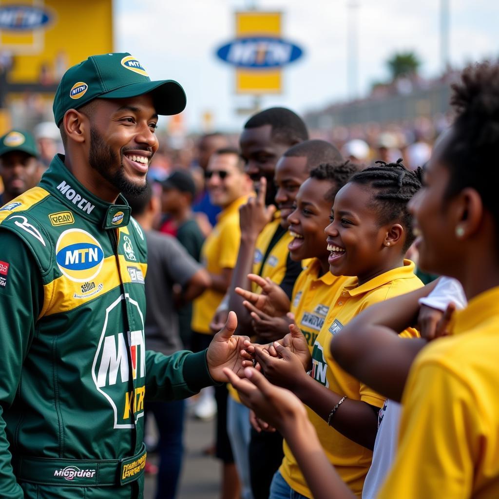 Yamal interacting with fans at an MTN Drive event