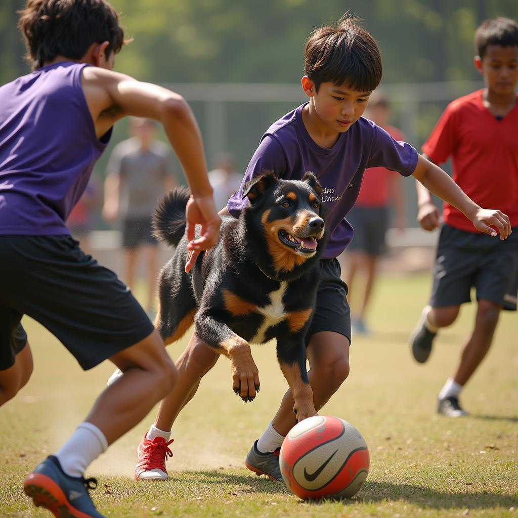 Yamal skillfully controls the ball during a tense mash ball game, showcasing his exceptional technique and strategic thinking.