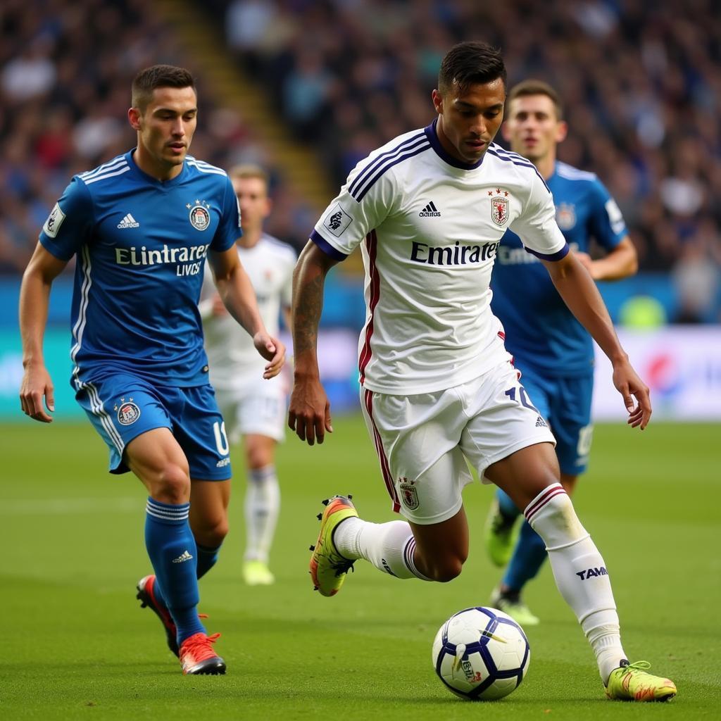 Yamal showcasing his impressive dribbling techniques