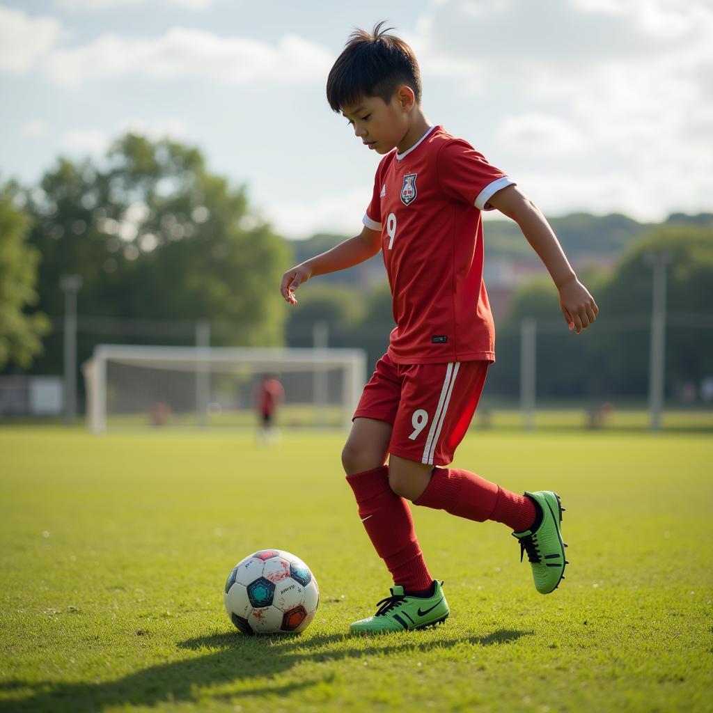 Yamal in his early years, honing his skills on the training ground