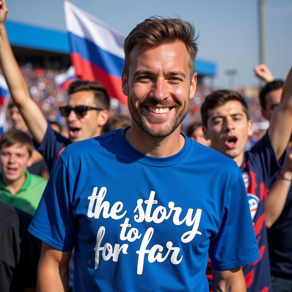 Yamal Fan Showing Off Their "The Story So Far" T-shirt